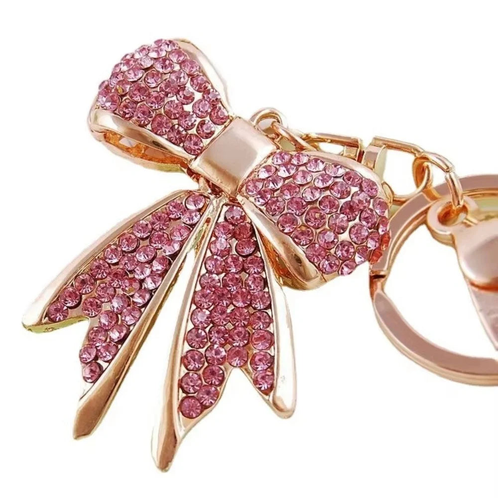 Sparkling Bow Charm Keychain