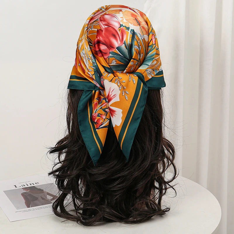 Floral Square Silk Scarf
