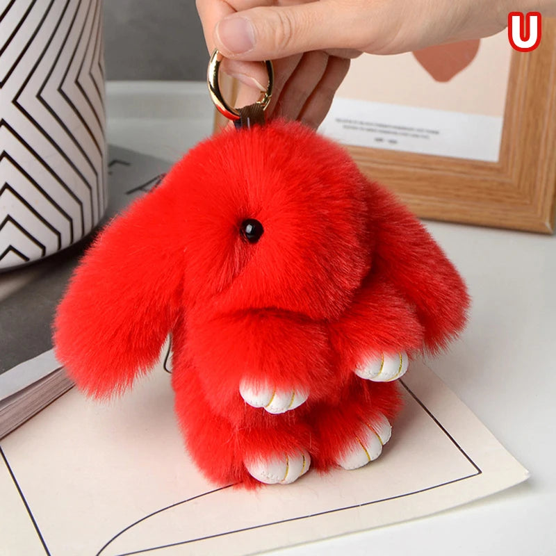 Plush Fur Bunny Keychain
