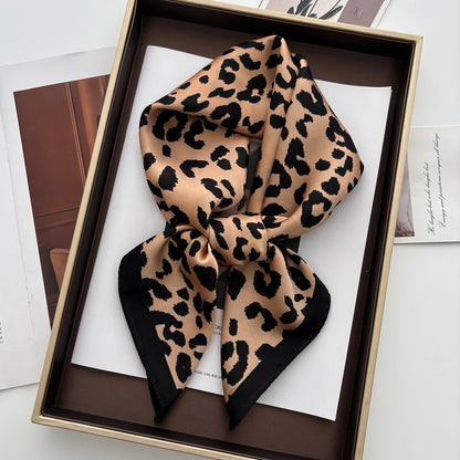 Animal Print Satin Scarf