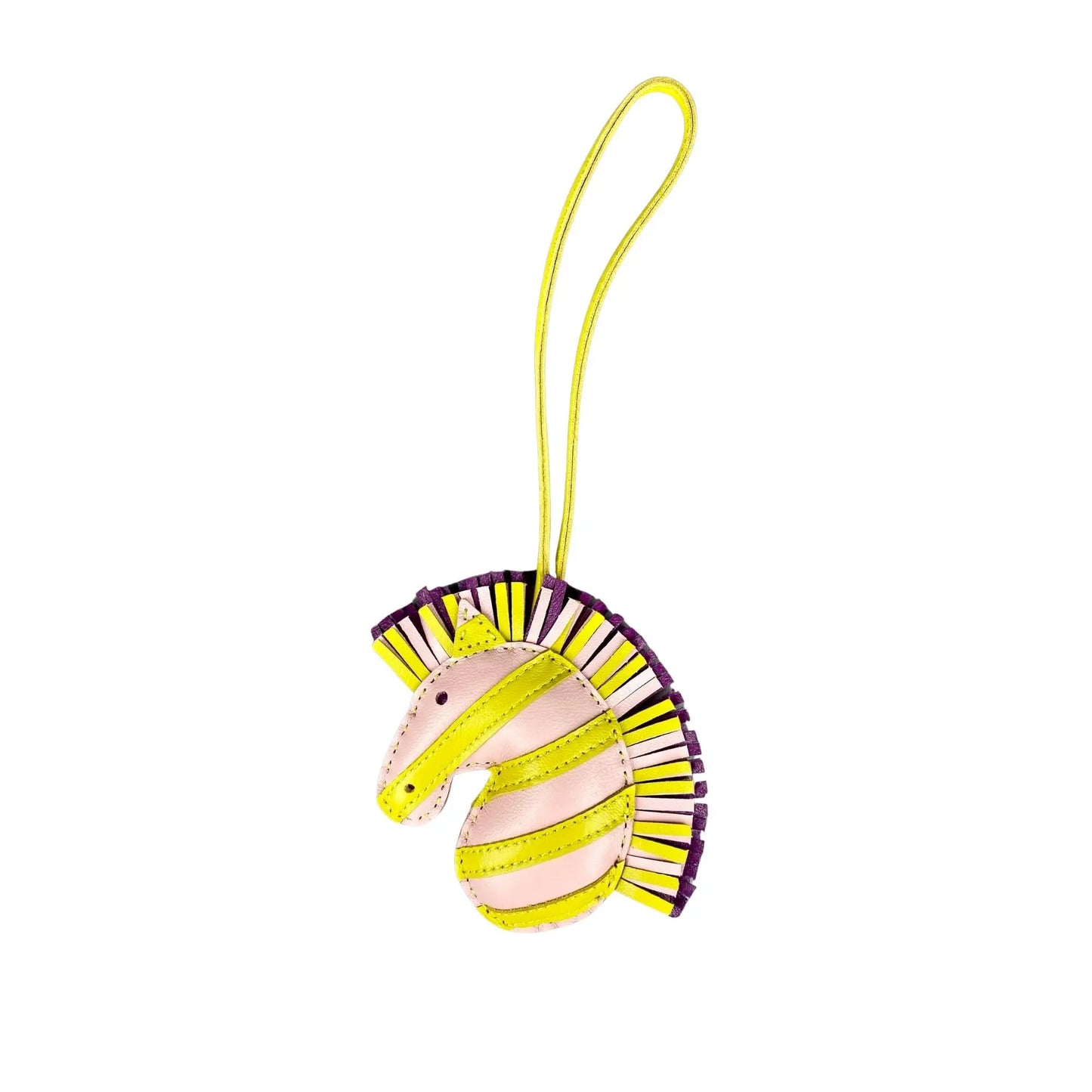 Zebra Head Leather Bag Charm