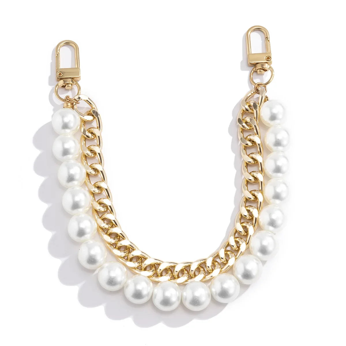 Pearl & Metal Chain Bag Strap (24cm)