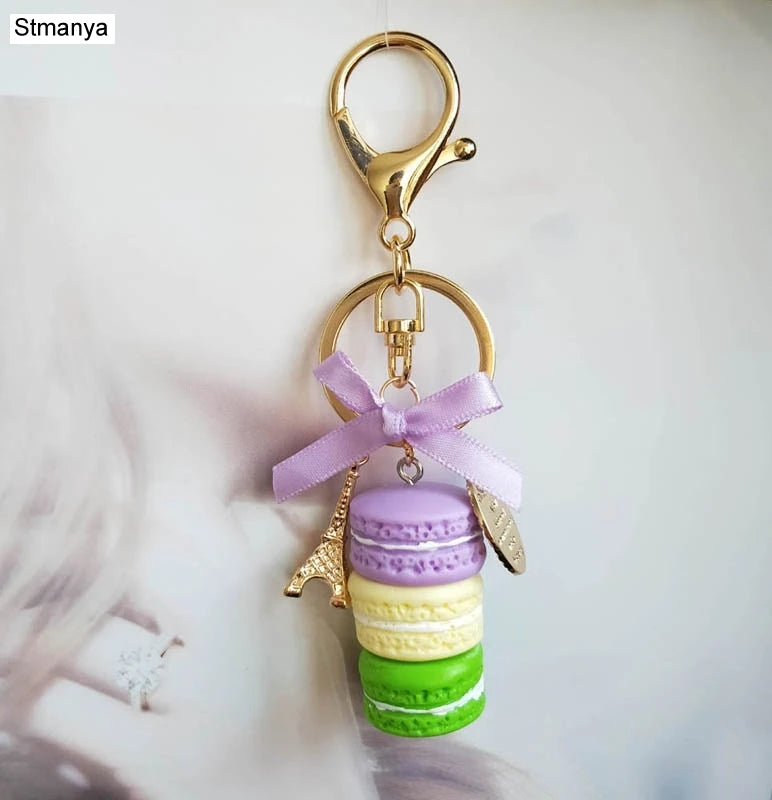 French Macaron Charm Keychain