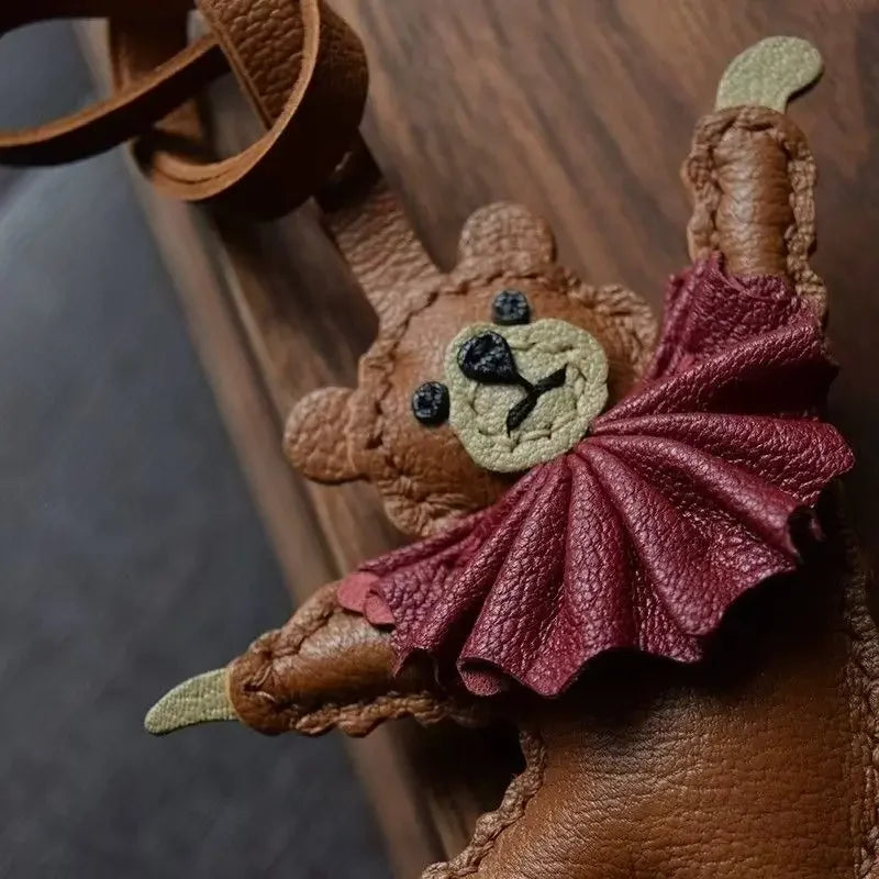 Bear Leather Bag Charm