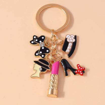Mini High Heel & Lipstick Charm Keychain