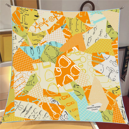 Classic Large Silk Square Scarf
