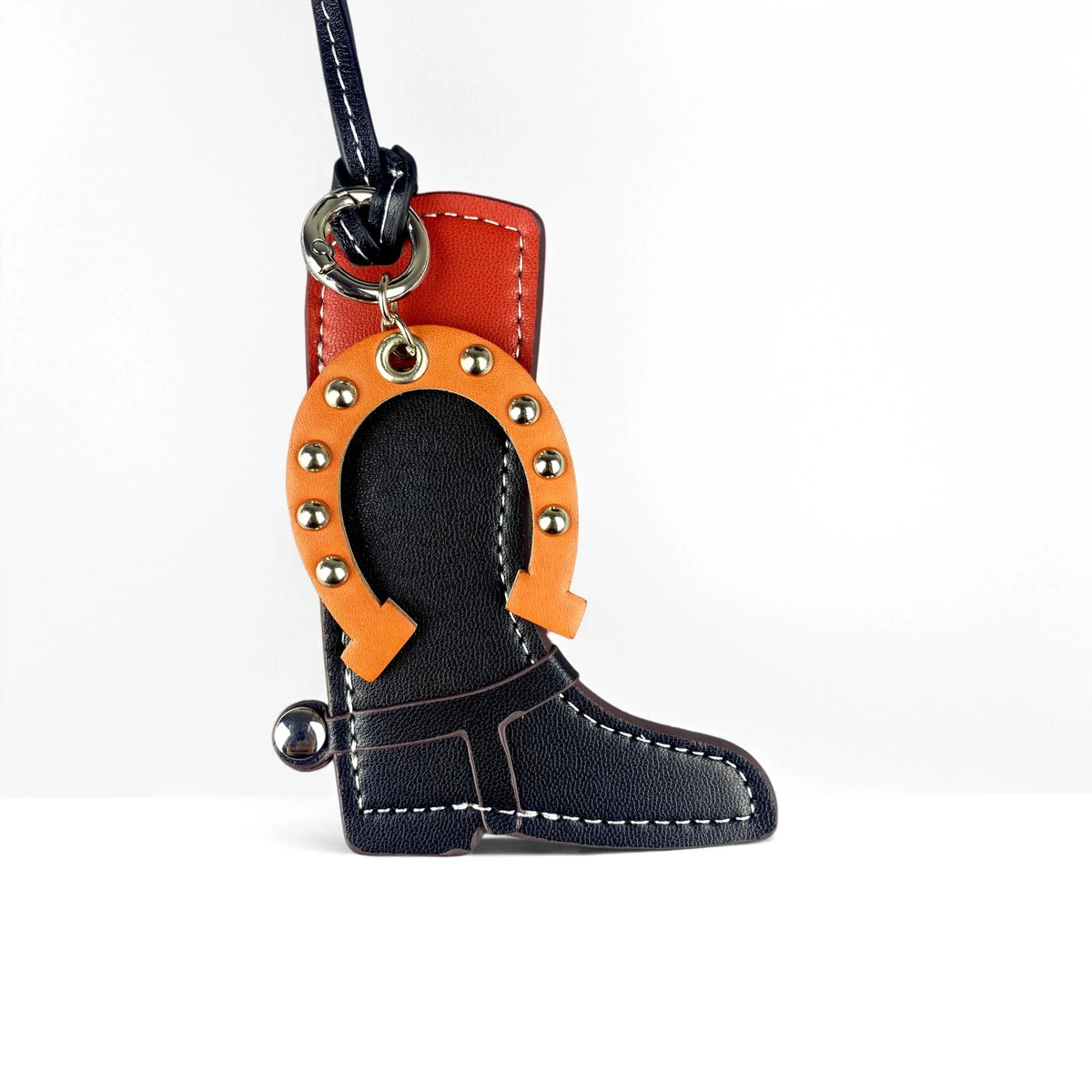 Leather Boot & Horseshoe Bag Charm