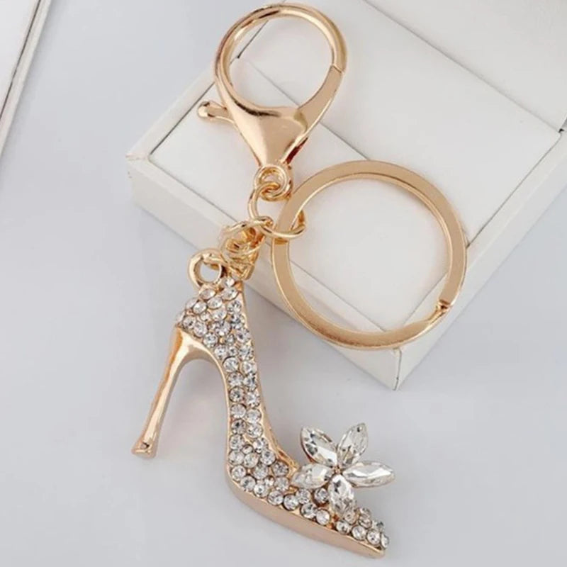 Rhinestone High Heel Shoe Keychain