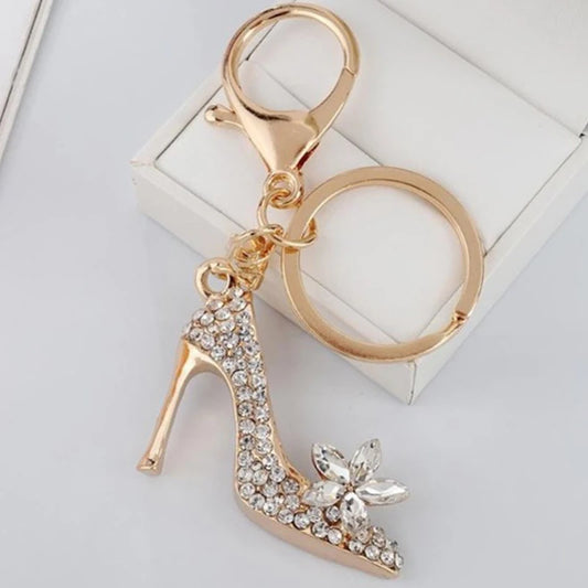 Rhinestone High Heel Shoe Keychain