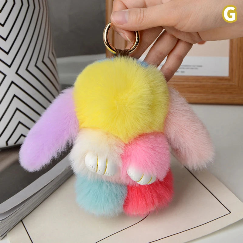 Plush Fur Bunny Keychain