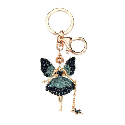 Flower Fairy Rhinestone Keychain