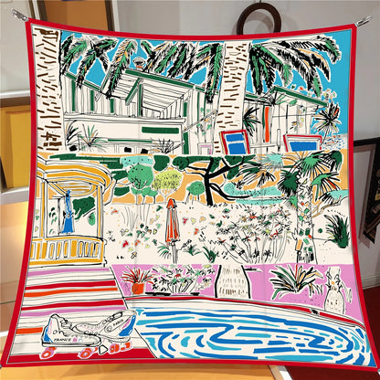 Classic Large Silk Square Scarf