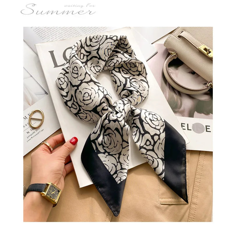 Floral Silk Square Scarf