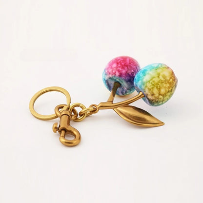 Colorful Cherry Fruit Keychain
