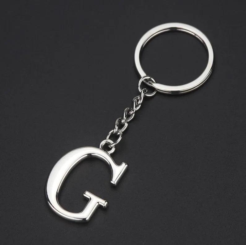Silver Initial Letter Keychain