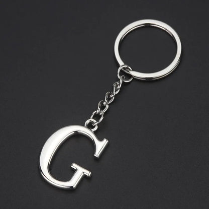 Silver Initial Letter Keychain