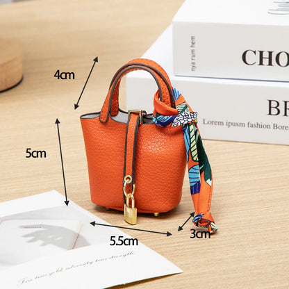 Mini Leather Hand Bag Charm