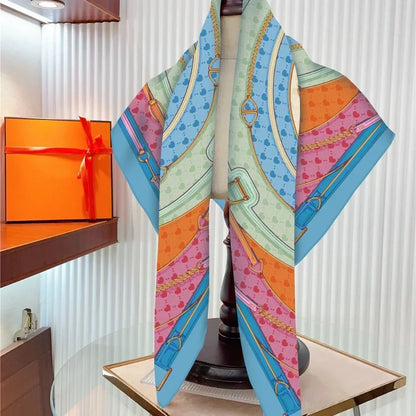 French Love Circle Silk Scarf