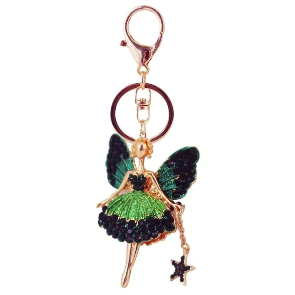 Ballet Rhinestone Purse Key Chain