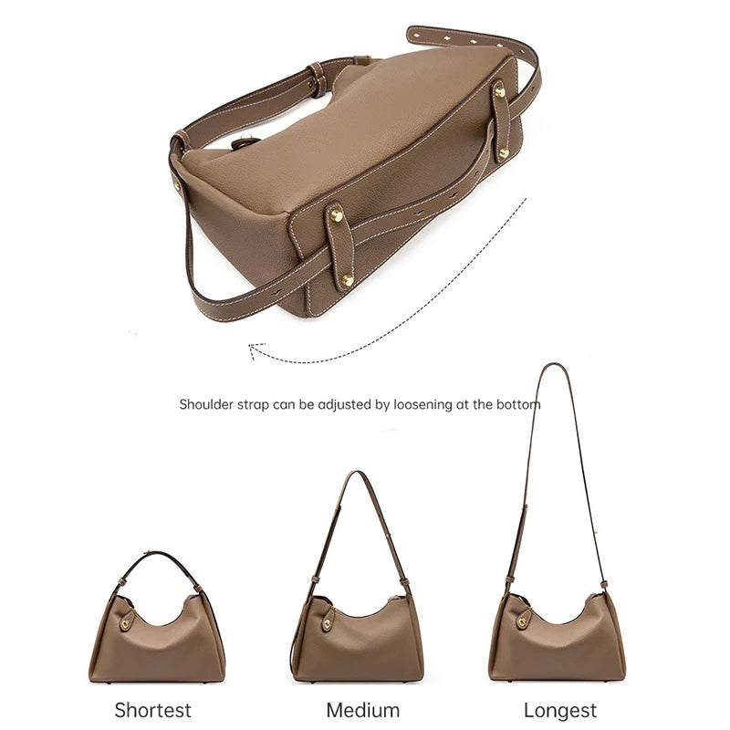 Genuine Leather Bucket Shoulder & Crossbody Bag