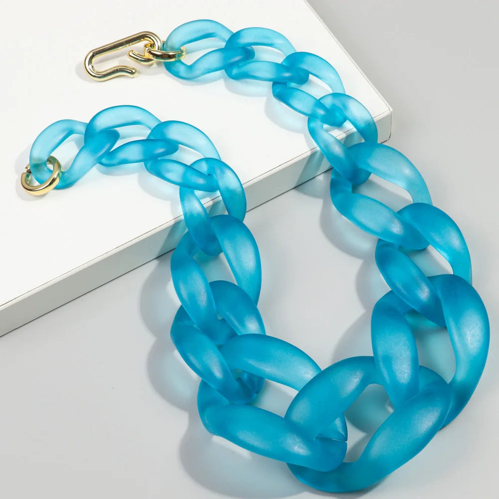 Matte Colorful Acrylic Big Chunky Chain