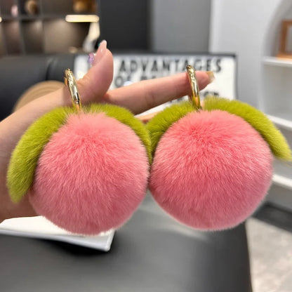 Plush Peach Keychain