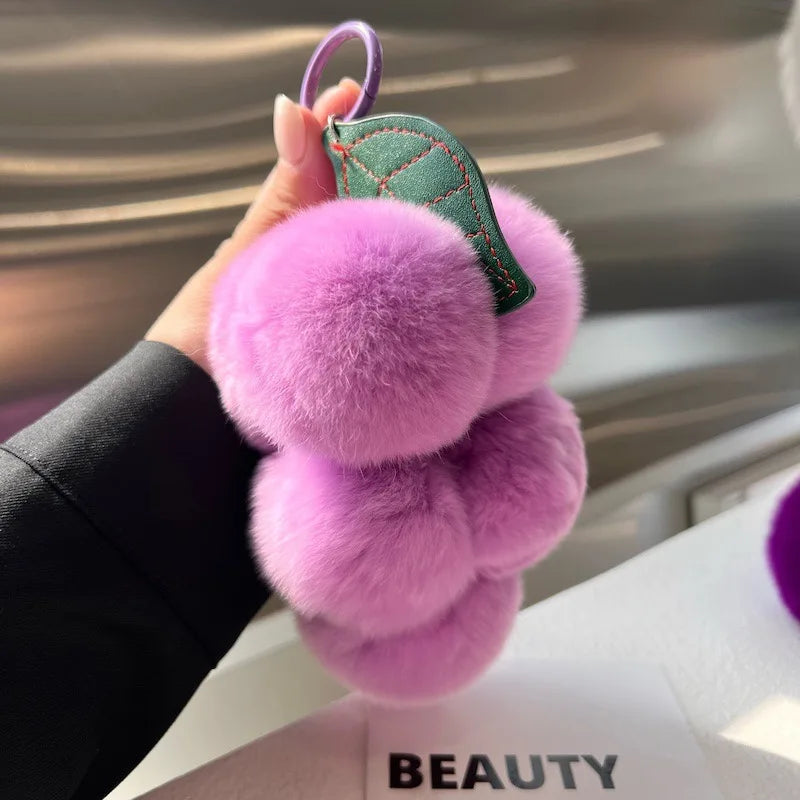 Plush Peach Keychain