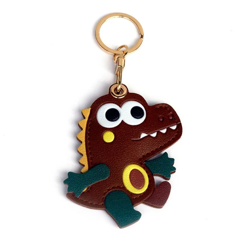 Crocodile Leather Keychain Charm — Cute Animal Bag & Backpack Pendant