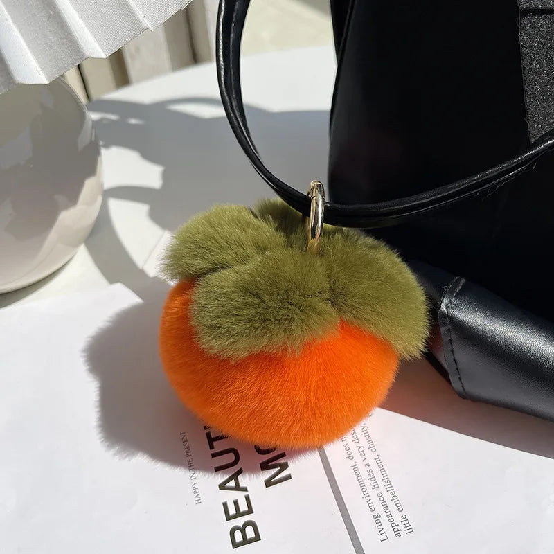 Plush Peach Keychain
