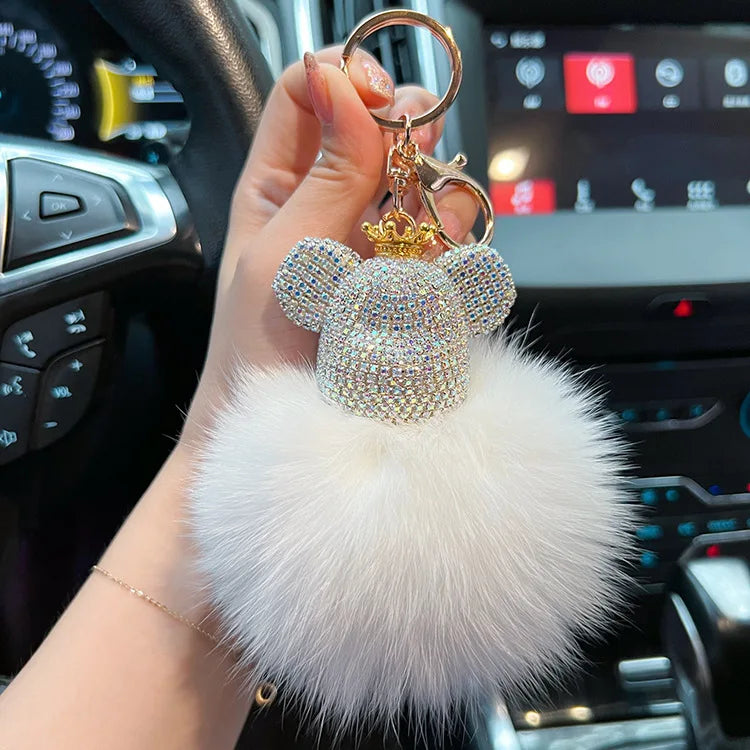 Diamond Bear Keychain & Bag Charm