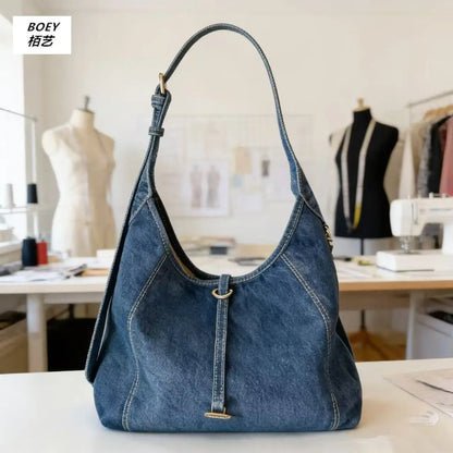 Casual Denim Crossbody Bag Large Capacity