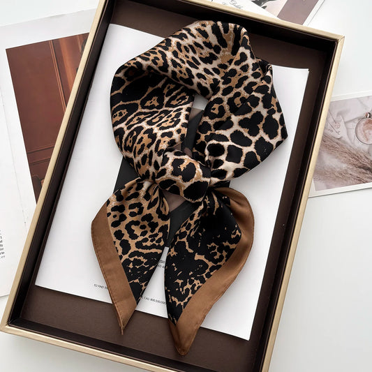 Animal Print Satin Scarf