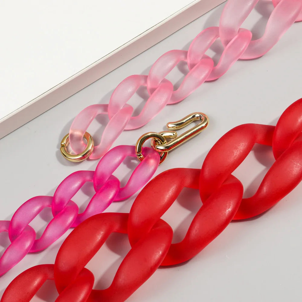 Matte Colorful Acrylic Big Chunky Chain