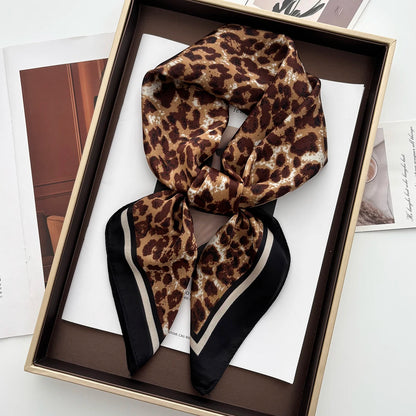 Animal Print Satin Scarf