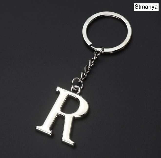 Silver Initial Letter Keychain