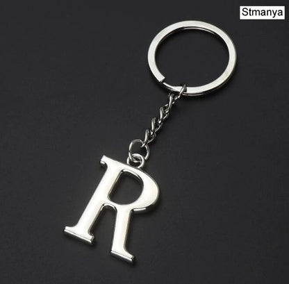 Silver Initial Letter Keychain