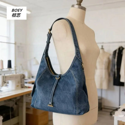 Casual Denim Crossbody Bag Large Capacity