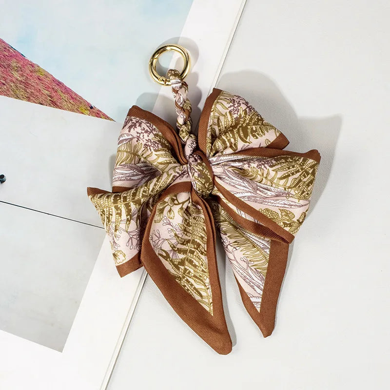 Hand-Woven Silk Bow Keychain
