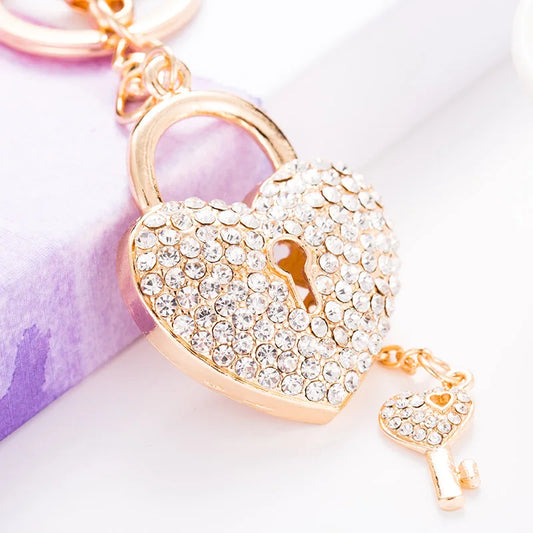 Crystal Love Lock Keychain