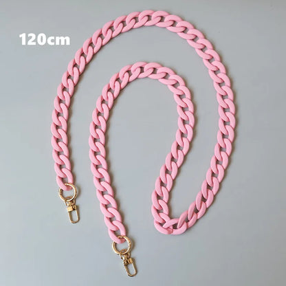 Candy Pink Resin Chain Frosted Purse Chain