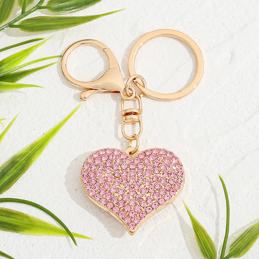 Pink Diamond Heart Keychain