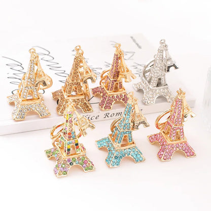 Rhinestone Tower Car Keychain