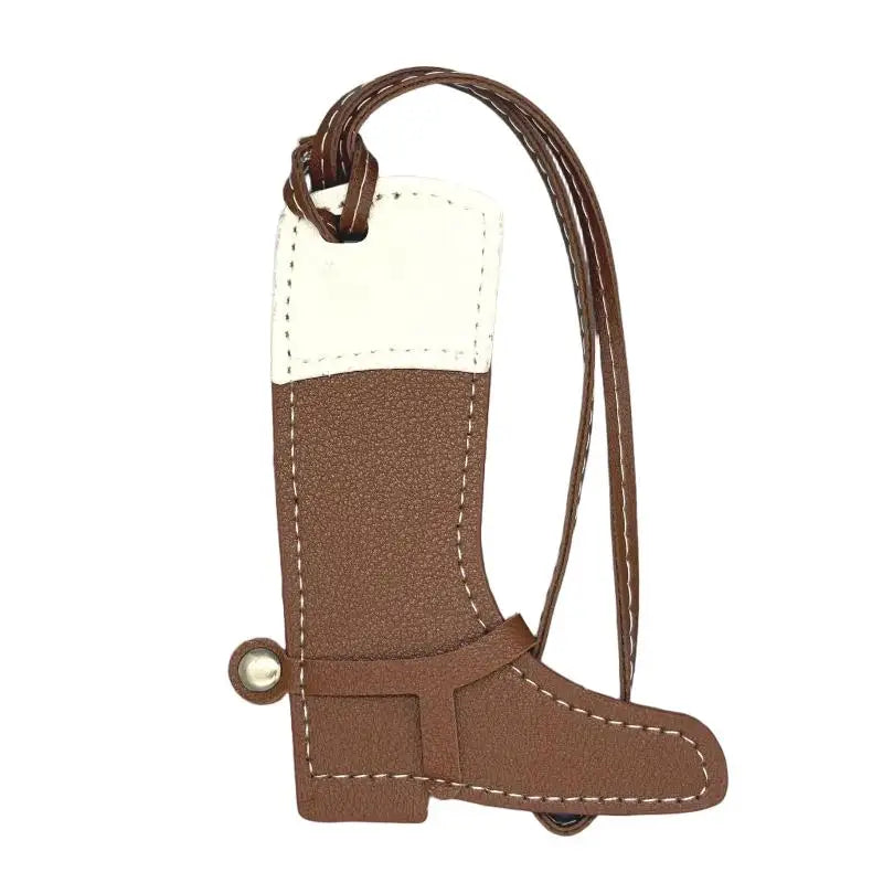 Color-Block Leather Boot Bag Charm