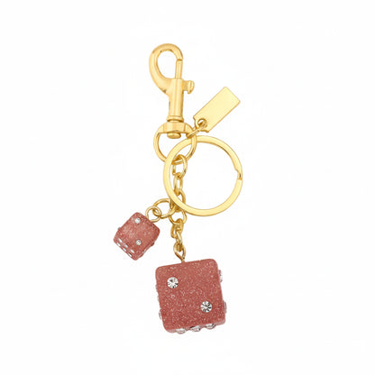 Y2K Lucky Dice Crystal Keychain