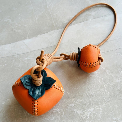 Leather Hand-sewn Fruit Bag Charm