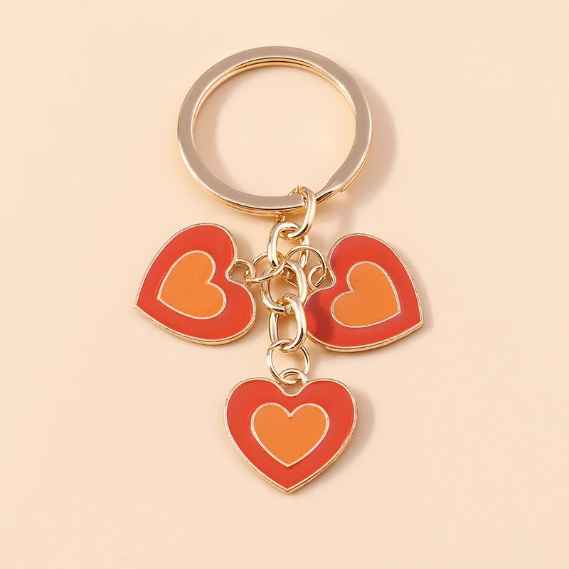 Enamel Love Heart Keychain
