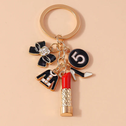 Mini High Heel & Lipstick Charm Keychain