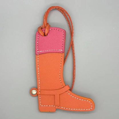 Color-Block Leather Boot Bag Charm