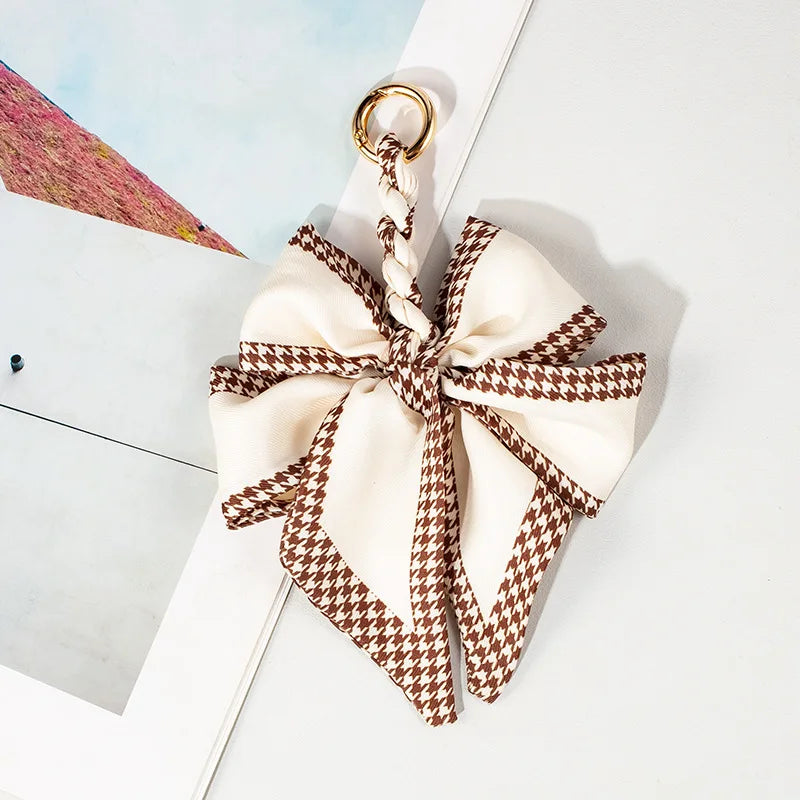 Hand-Woven Silk Bow Keychain