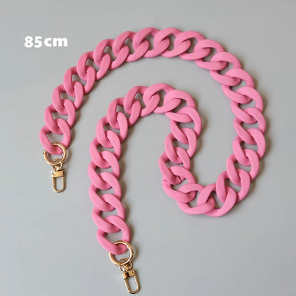Candy Pink Resin Chain Frosted Purse Chain